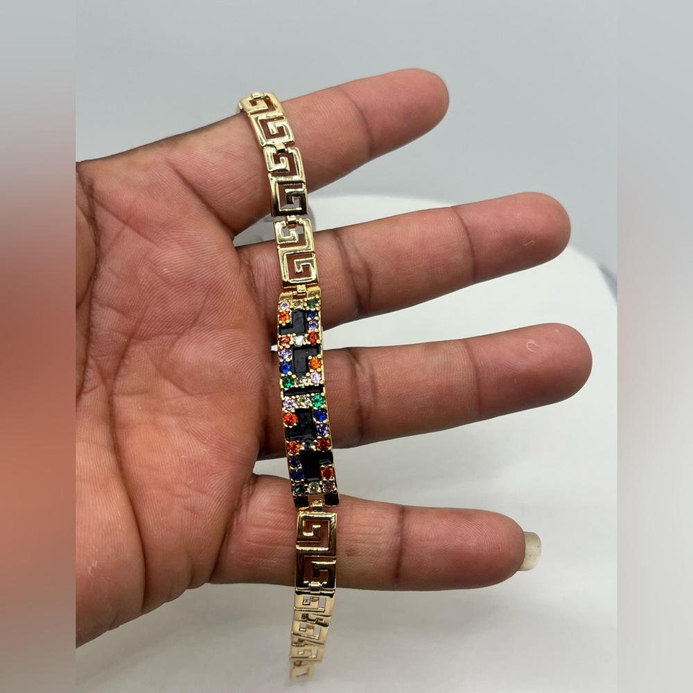 Gold filled Elegant Gold and Multicolor Bracelet